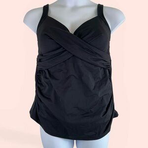 Lands' End Women’s 18W Black Tankini Swim Top